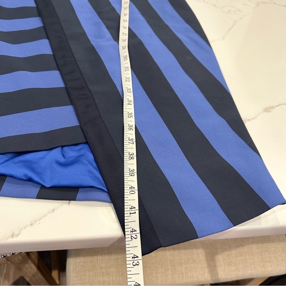 G.I.L.I. Women Milano Ponte Blue Stripe Bodycon Dress Size 8 Sleeveless Cocktail - Picture 15 of 15